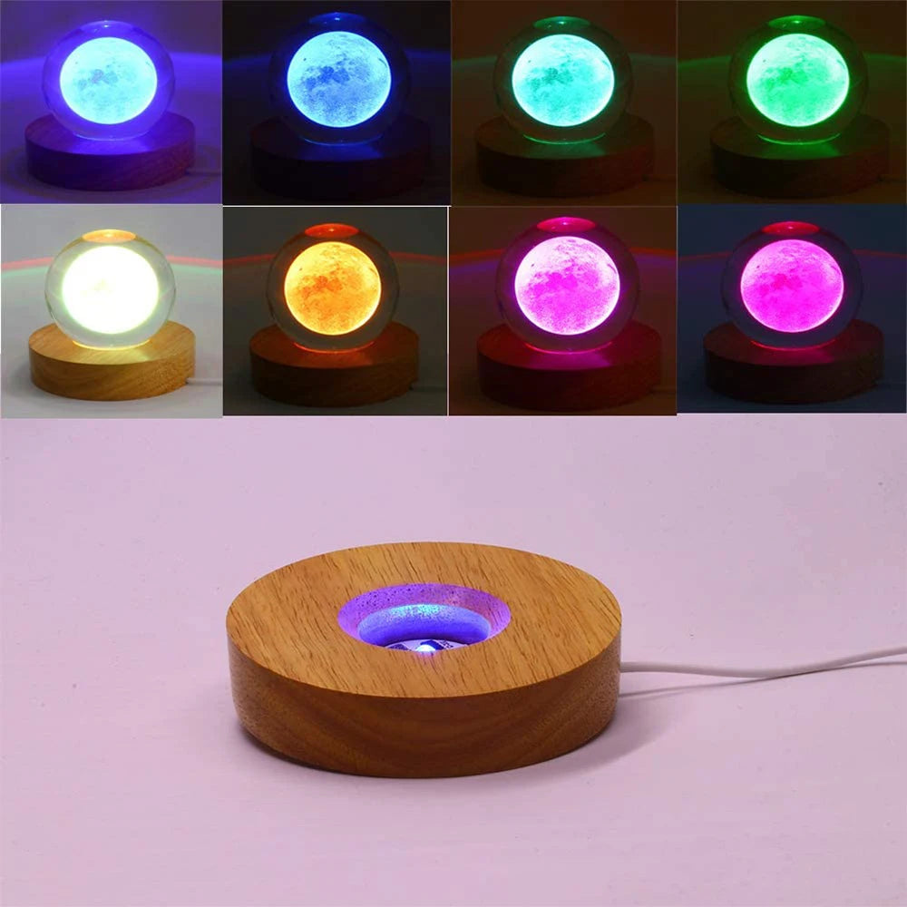 Wooden light base with battery, remote control, - BESTGADZET