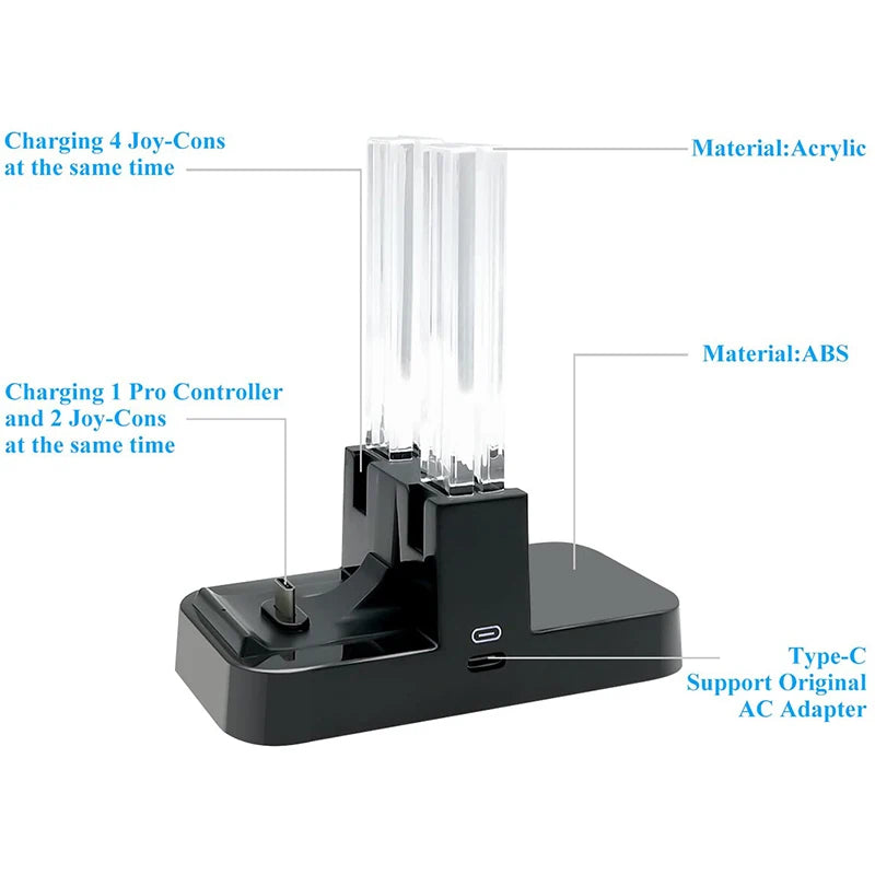 4 in1 Charging Dock For Nintend Switch OLED - BESTGADZET