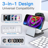 3 In 1 Magnetic Wireless Charger Stand Transparent For iPhone 12 13 14 Pro Max Apple Watch Airpods - BESTGADZET