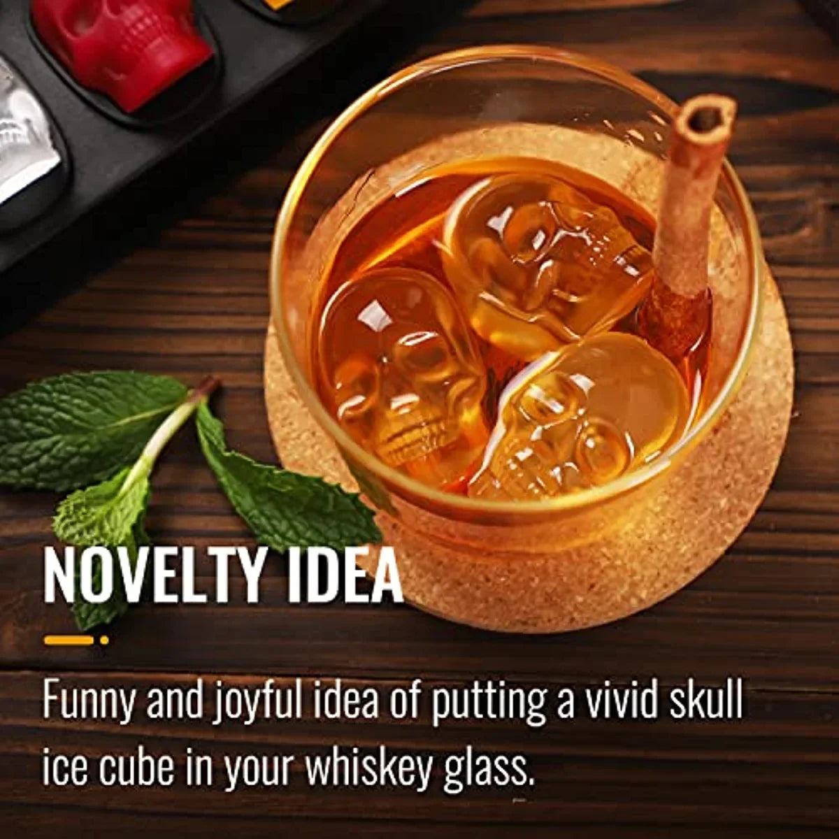 Ice machine mold for whiskey - 10 cavity skull ice cube