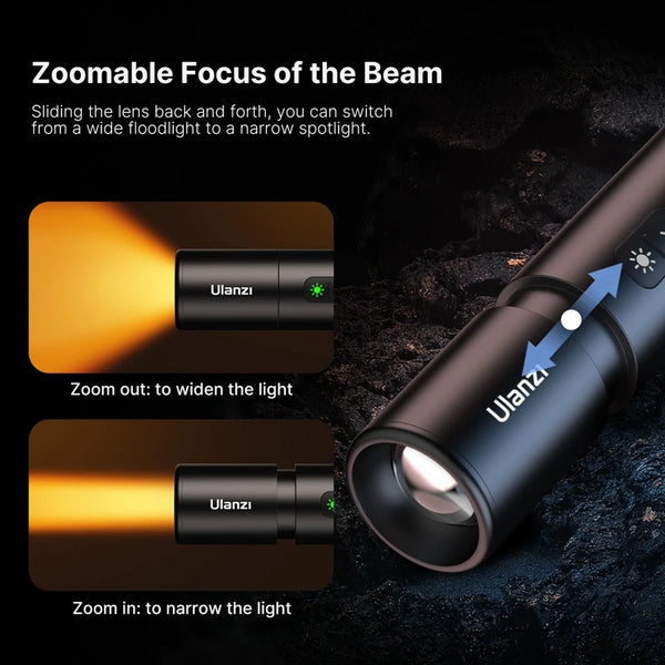 Ulanzi LM07 Bi-Color Videography Flashlight - Dimmable Brightness & Zoomable