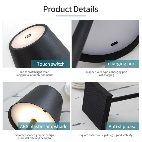 Desk Lamps 3-Color Touch Dimming Eye Protection LED - BESTGADZET