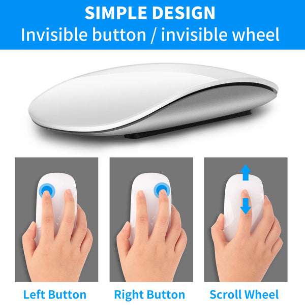 Bluetooth 4.0 Wireless Mouse Rechargeable Silent Multi Arc Touch Mice Ultra-thin Magic Mouse For Laptop Ipad Mac PC Macbook - BESTGADZET