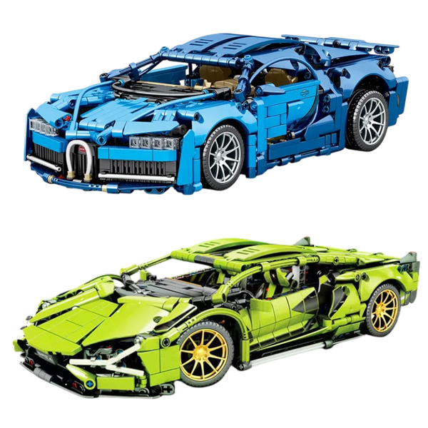 Technical Bugatti Building Blocks, Lamborghini Hypercar Racing Car