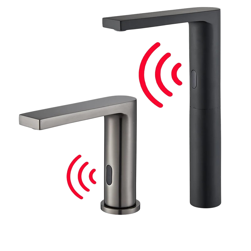 Luxury Matte Black Sensor Bathroom Faucet Cold and Hot