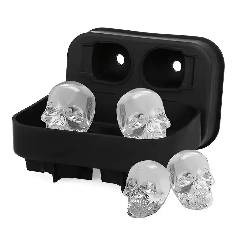 Silicone 3D Ice Mold - Skull & Diamond Shapes for Whiskey and Party Supplies