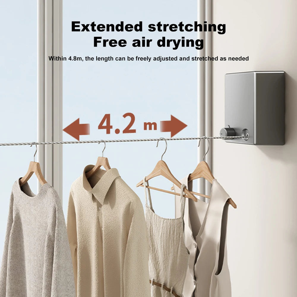 Retractable Clothesline Stainless Seel Pull-Out Clothes-Drying Machine - BESTGADZET