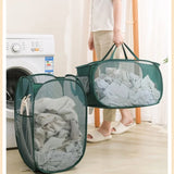 foldable laundry basket, mesh for large capacity storage - BESTGADZET