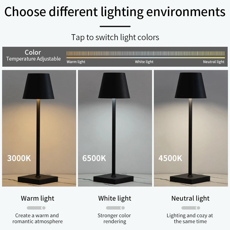 Desk Lamps 3-Color Touch Dimming Eye Protection LED - BESTGADZET