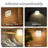 Rechardeable LED Night Light with Motion Sensor Human Induction Square Lamp 3 Colors - BESTGADZET