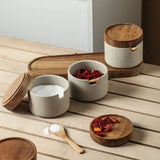 new ceramic spice jar with wooden lid - BESTGADZET