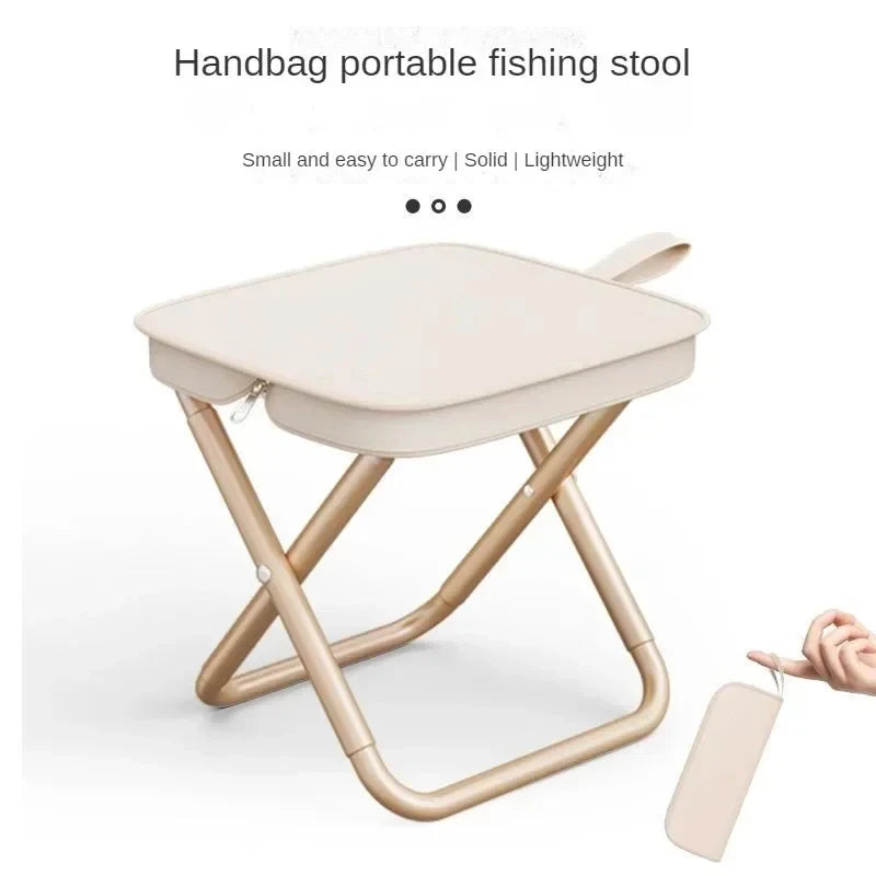 Portable multifunctional outdoor picnic camping folding chair, ultra light fishing stool, travel stool, fishing accessories - BESTGADZET