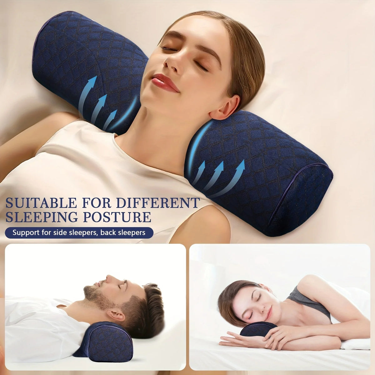 Orthopedic Memory Foam Neck Pillow - Cervical Support for All Sleepers