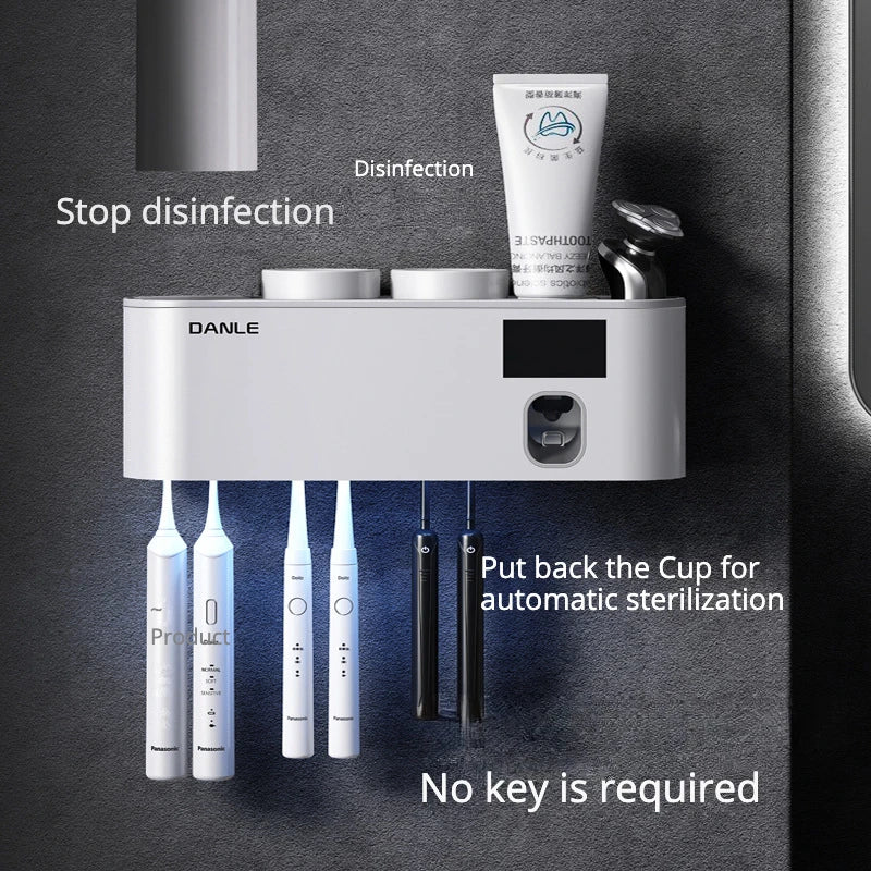 Smart Toothbrush Holder with Toothpaste Dispenser.