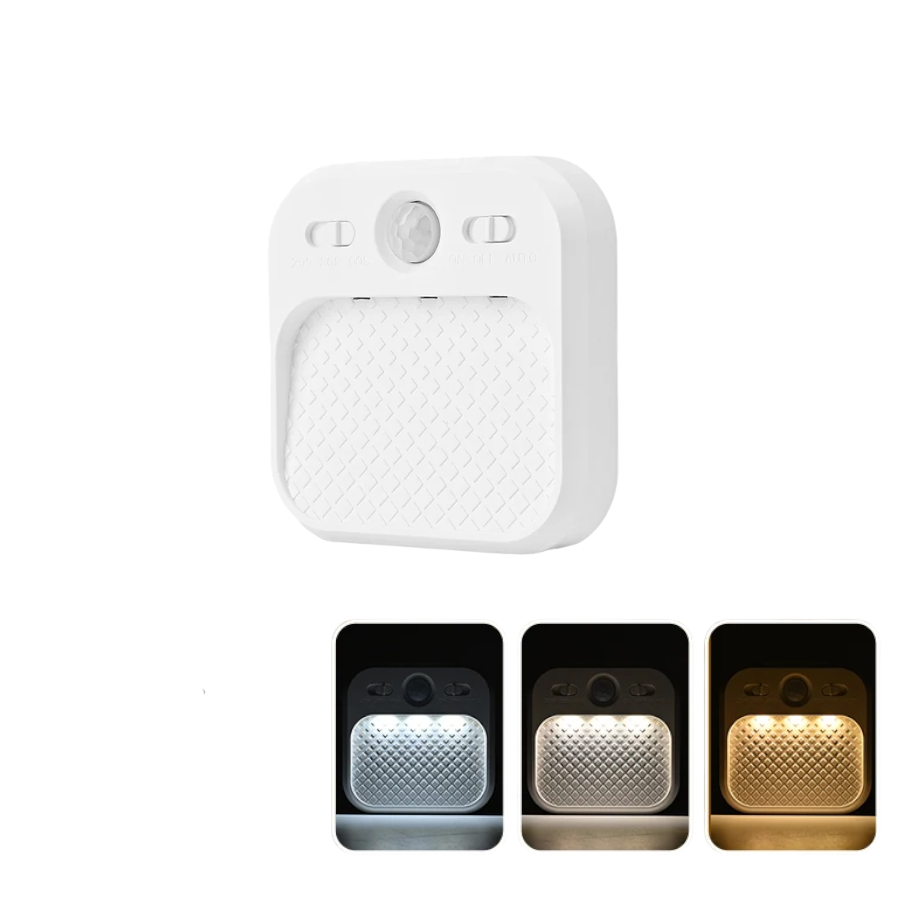 Rechargeable LED Night Light with Motion Sensor - Human Induction Square Lamp (3 Colors)