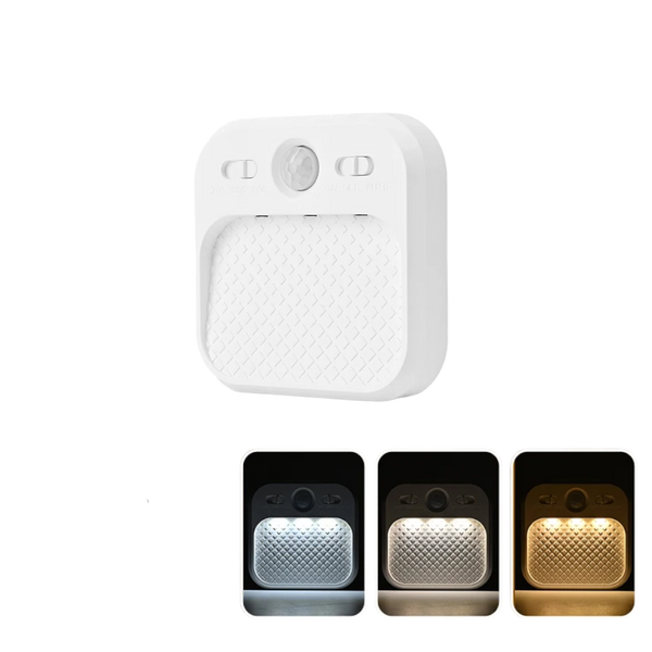 Rechargeable LED Night Light with Motion Sensor - Human Induction Square Lamp (3 Colors)