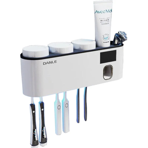 Smart Toothbrush Holder with Toothpaste Dispenser.