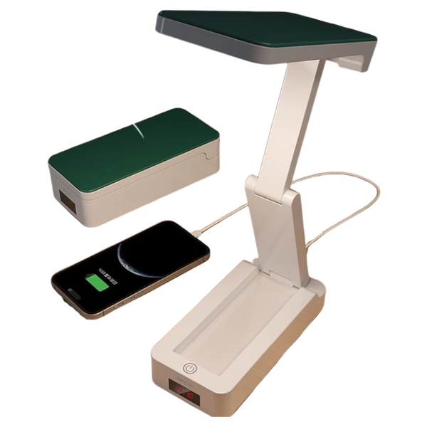 Portable Foldable Lamp With Clock USB Charging Type Fold LED Desk Lamp