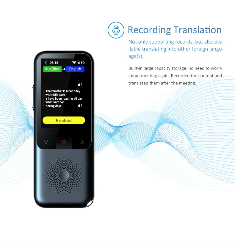 2024 New Portable Audio Translator 138 Language (Smart Translator)