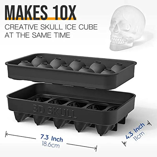 Ice machine mold for whiskey - 10 cavity skull ice cube